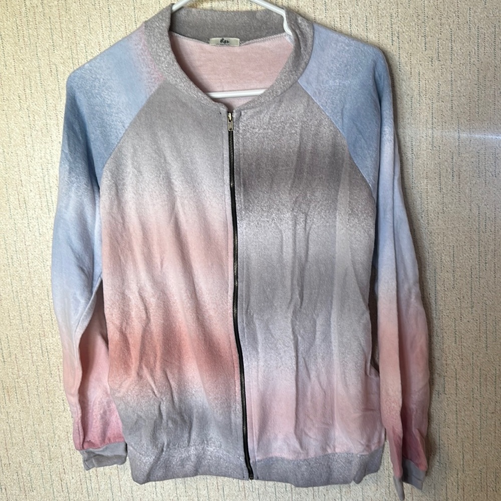 ELOGES BLUE & PINK TIE-DYE BOMBER JACKET: NWOT: SZ SMALL